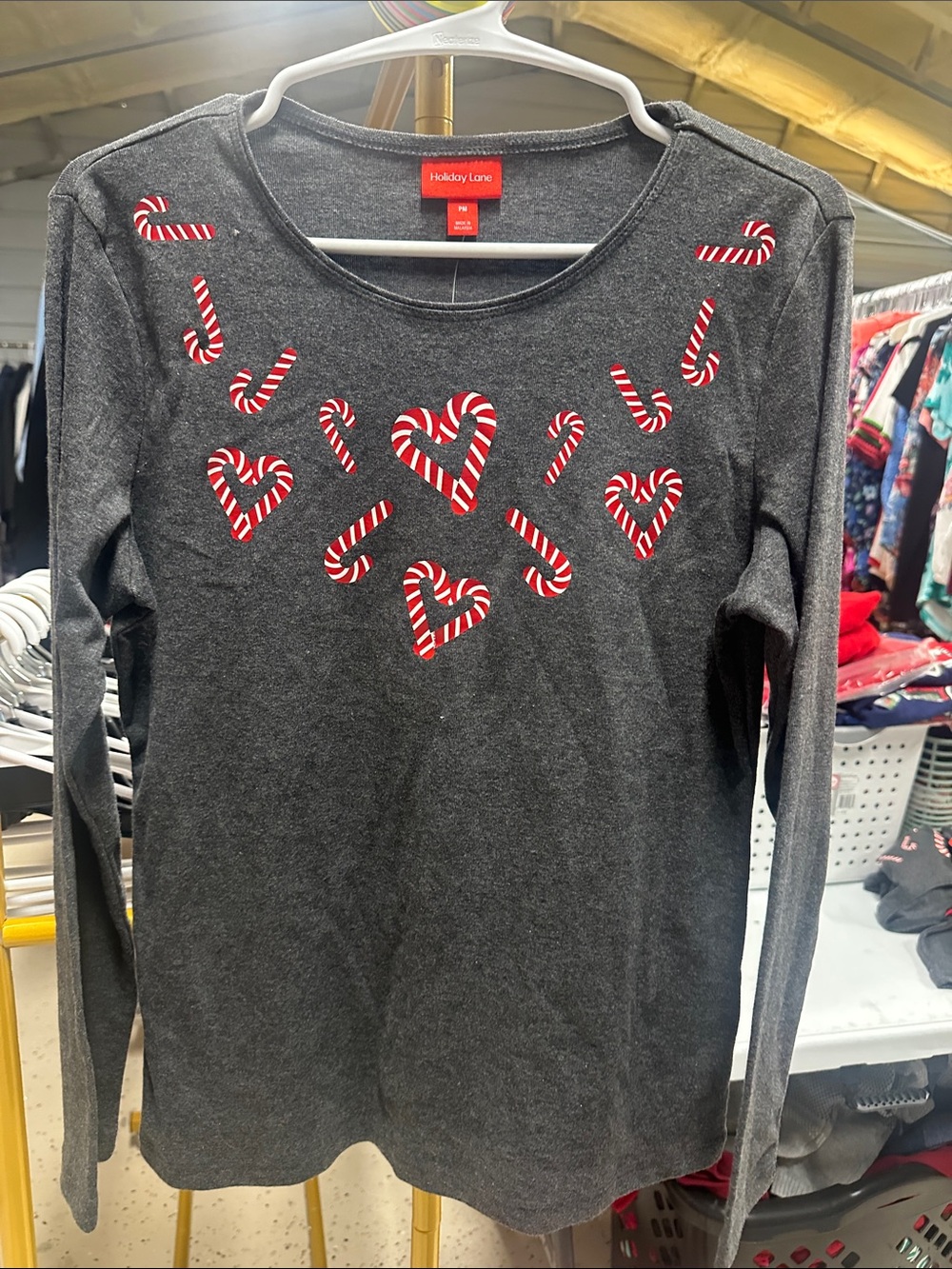 NWT YES WOMEN’S LONG SLEEVE HOLIDAY LANE TOP
